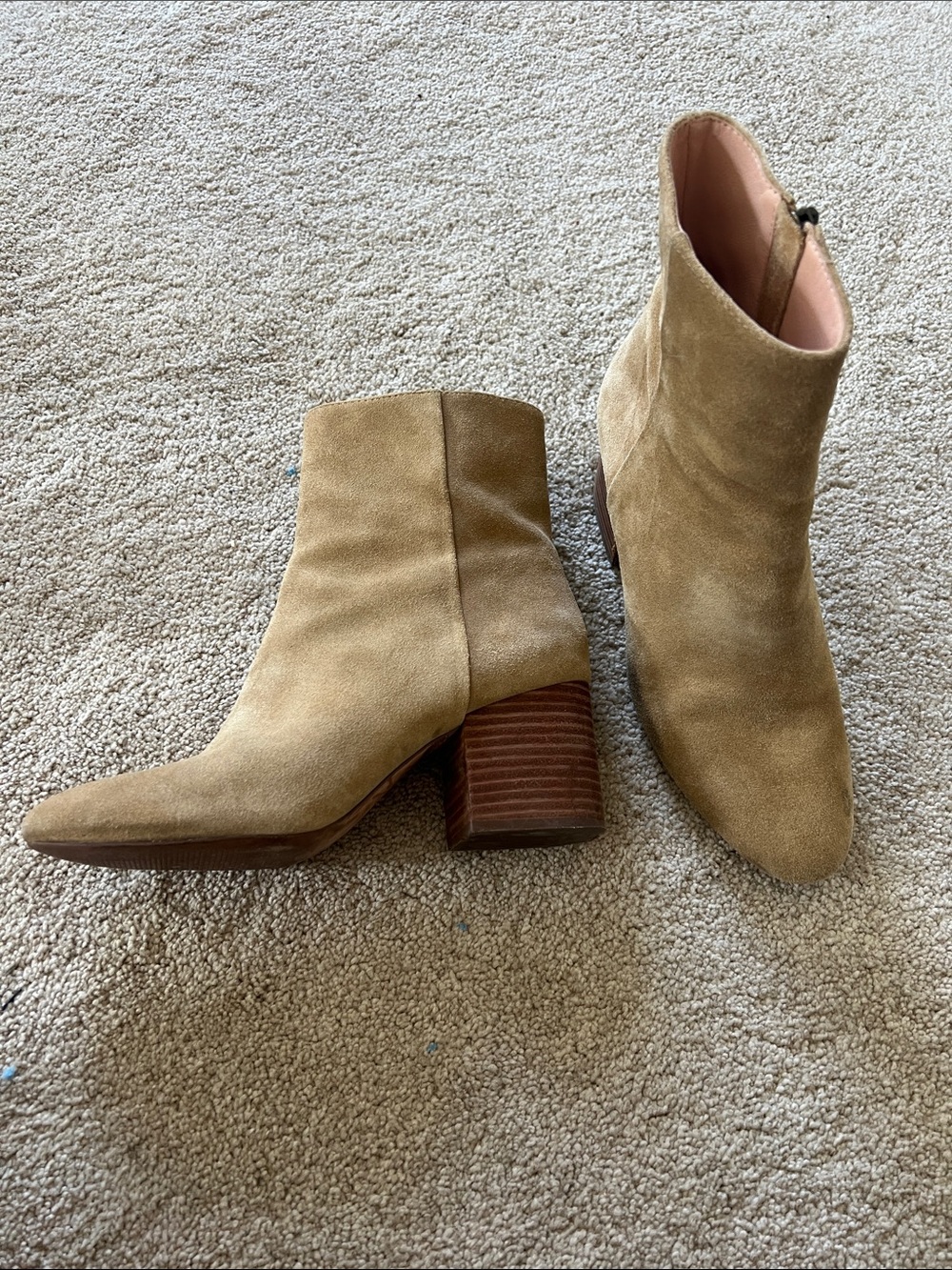 J. Crew tan brown Leather Ankle Boots suede 7.5